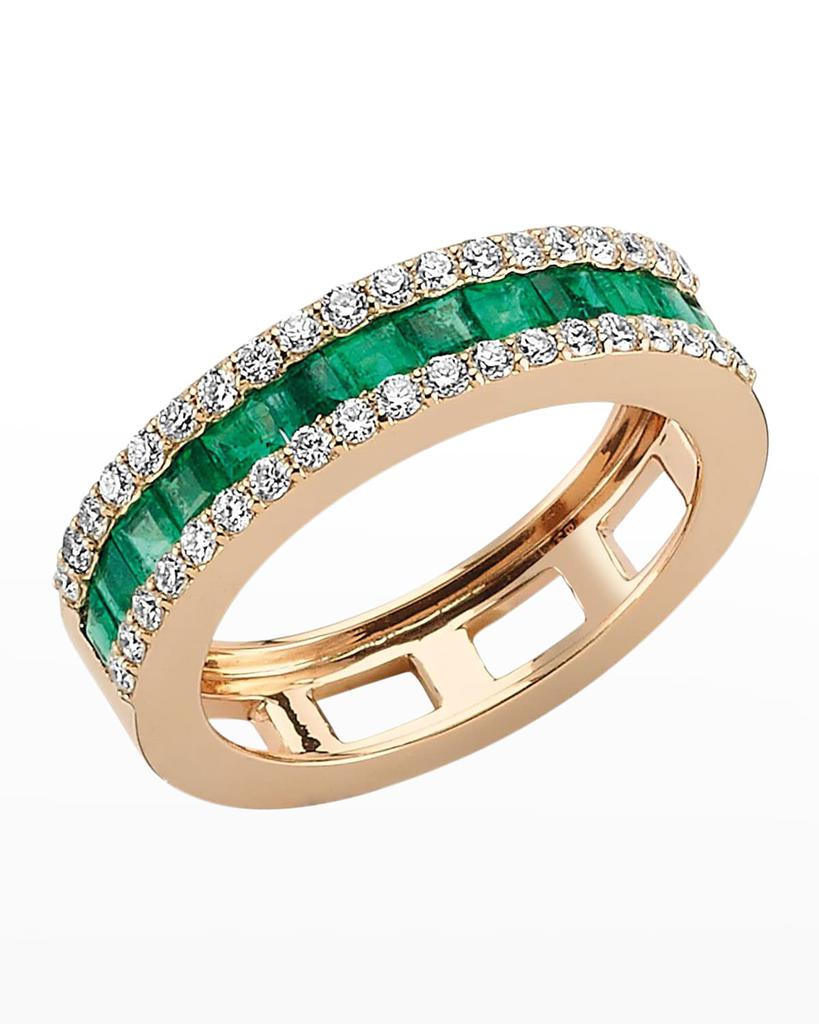 Bee Goddess Mondrian Diamond and Emerald Ring
