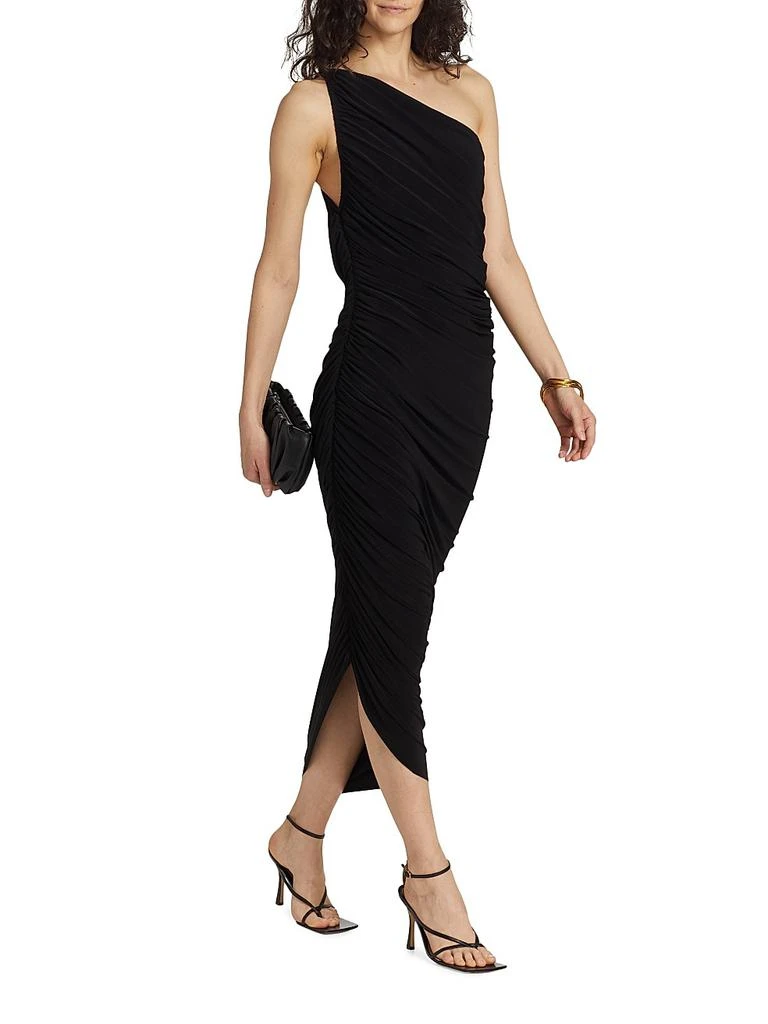 Norma Kamali Diana Ruched One-Shoulder Gown 2