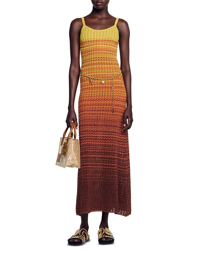 Sandro Desert Pointelle Knit Maxi Dress 3
