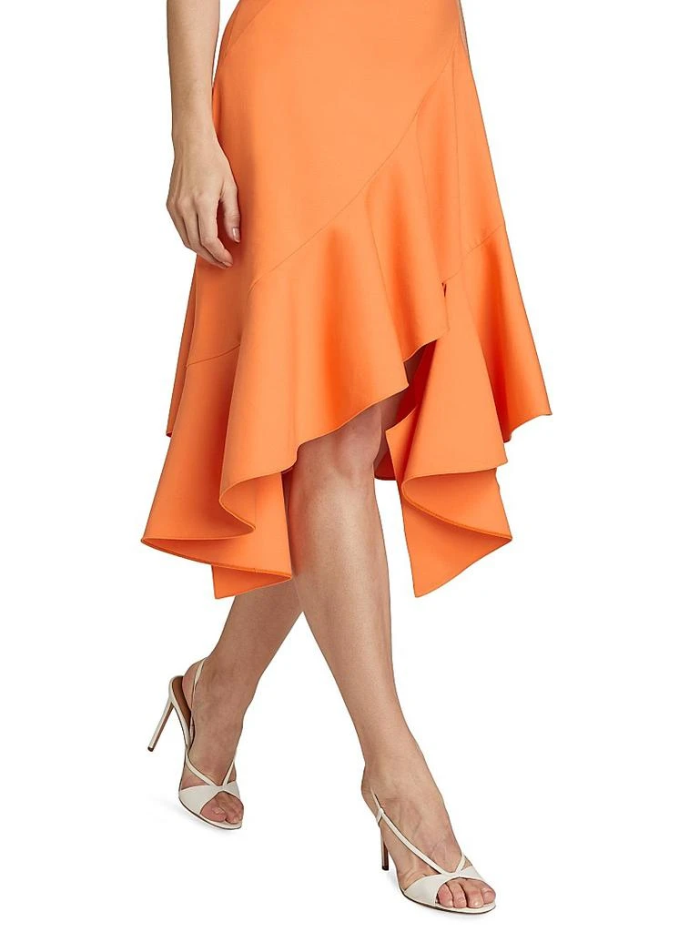 Ruffled Stretch-Wool Midi-Dress  On Sale Now with Up to 71% Off | Discover  Exclusive Deals & Savings at BeyondStyle  Authentic Oscar de la Renta  crewneck|solid|fit & flare|Women's|women's  apparel|premier|women's|sleeveless|dresses|midi-length ...