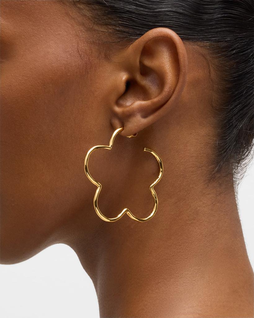 NEST Jewelry Flower Hammered Skinny Hoop Earrings