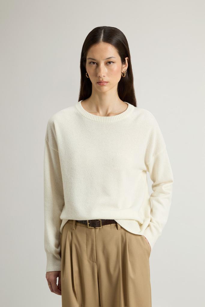 Woolrich Crewneck Sweater in Virgin Wool and Cashmere Blend - Women - Purple