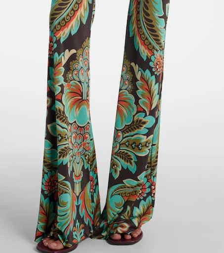 ETRO Printed crêpe jersey flared pants 5