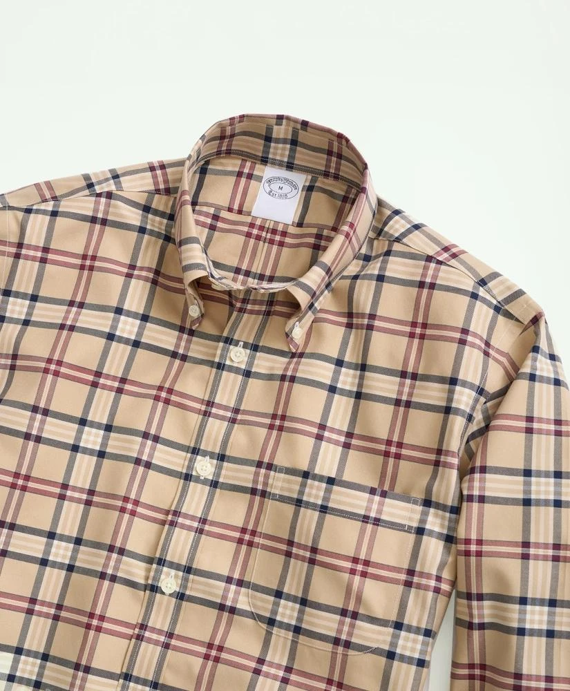 Brooks Brothers Stretch Supima® Cotton Non-Iron Twill Polo Button Down Collar, Tartan Shirt 2