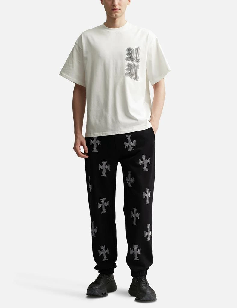 UNKNOWN Black / White Cross Rhinestone Jogger 5