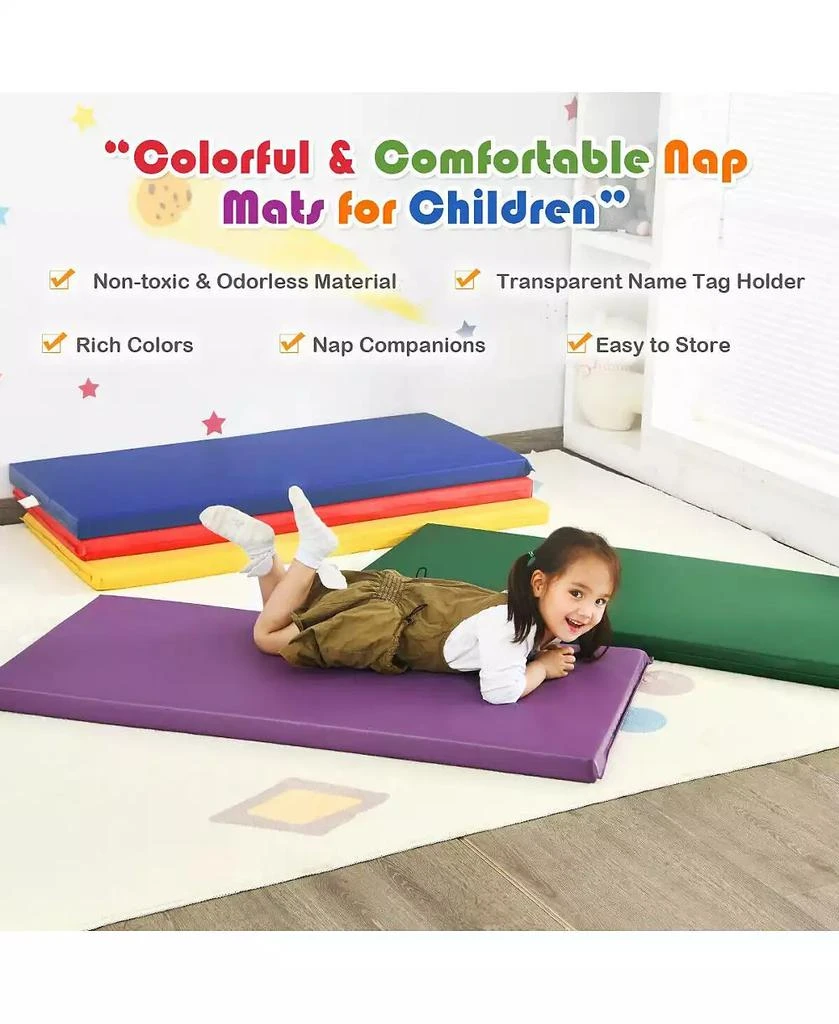 VEBREDA 5 Pack 2 Inch Toddler Thick Rainbow Rest Nap Mats 5