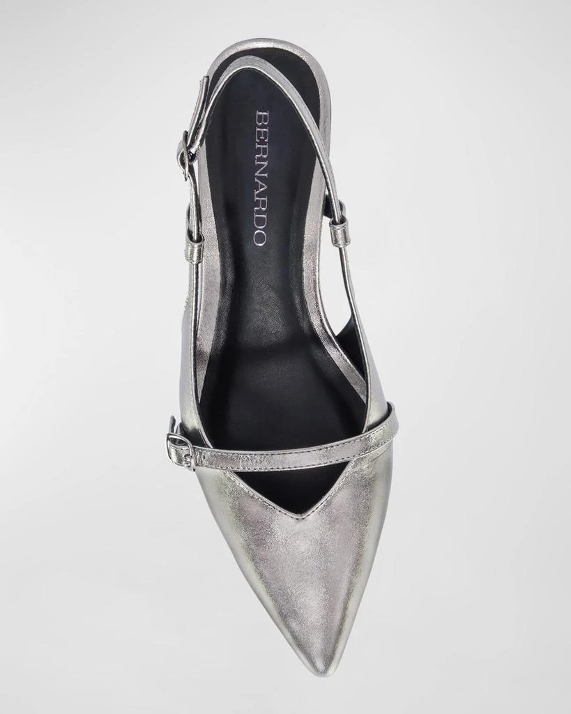 Bernardo Marietta Metallic Kitten-Heel Slingback Pumps 4