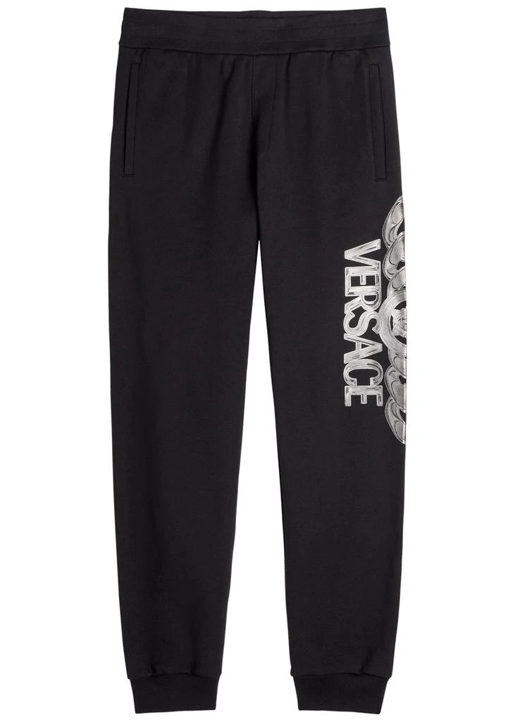 Versace Logo-printed cotton sweatpants 1