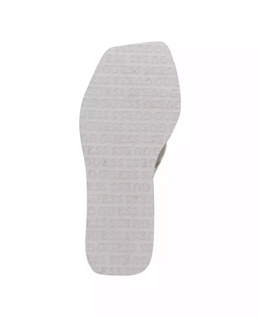GUESS Women's Demmey Logo Thong Square Toe Eva Wedge Sandals 5