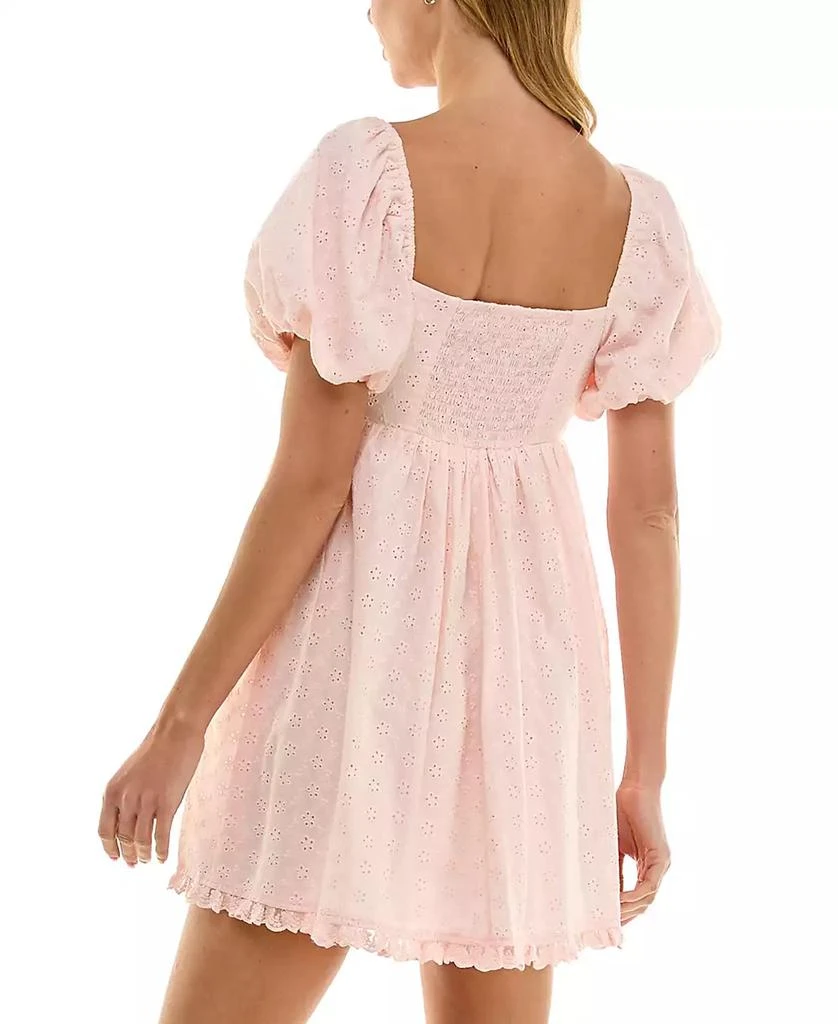 City Studios Juniors' Cotton Eyelet Babydoll Dress 2