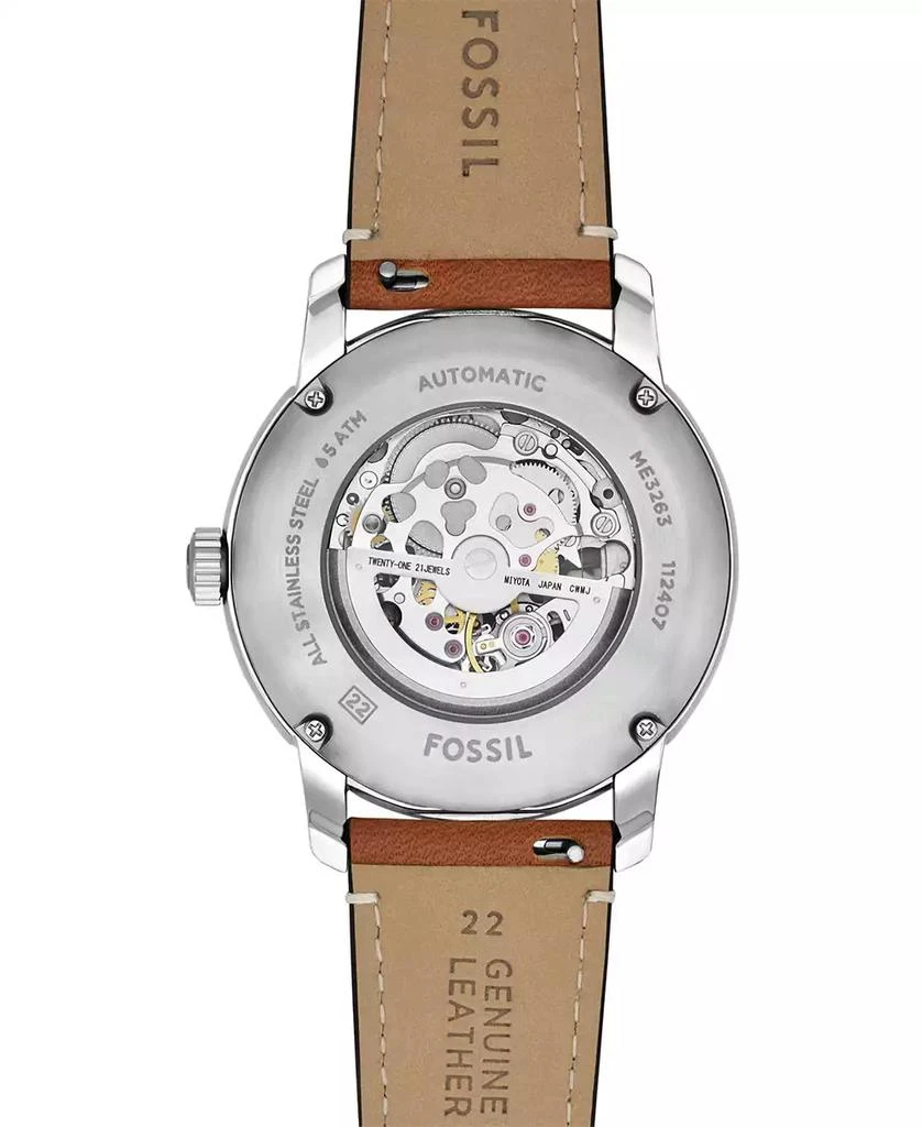 Fossil Men's Heritage Automatic Brown Leather Watch 43mm 3