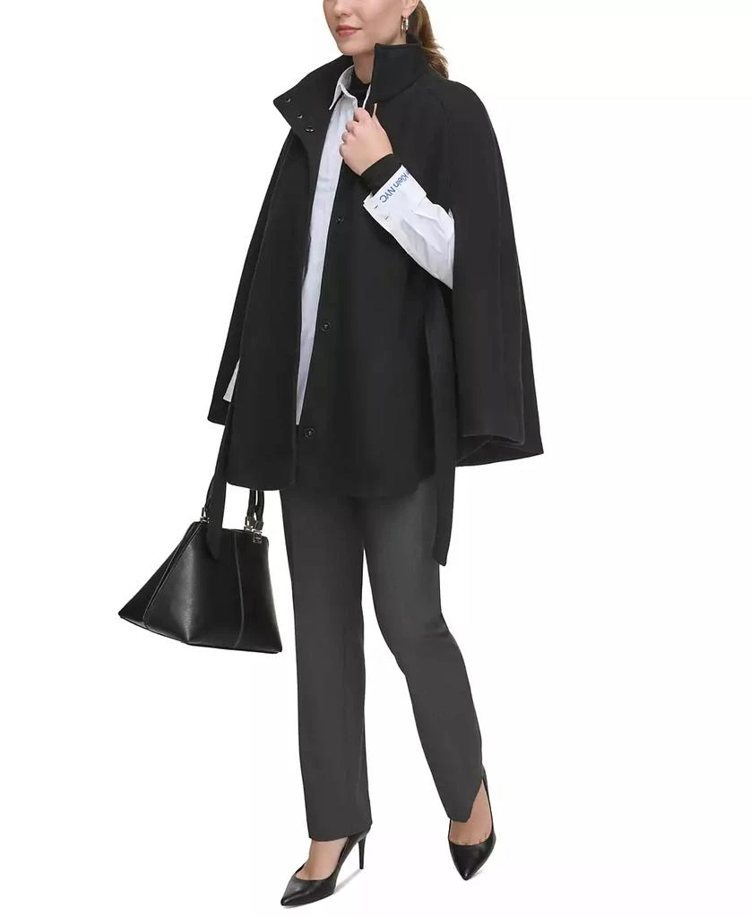 Calvin Klein Womens Double-Breasted Cape Coat 8