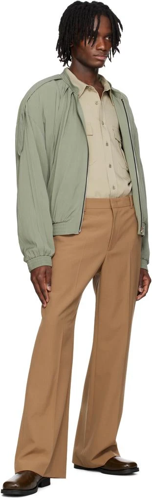 Recto Khaki 80s Tucked Detail Disco Bomber Jacket 4
