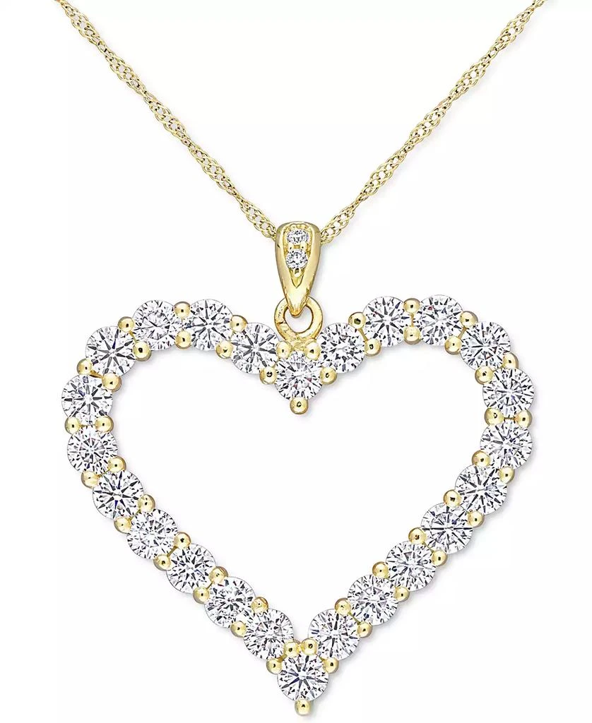Macy
s Lab-Grown Moissanite Heart 18" Pendant Necklace (2-2/5 ct. t.w.) in 18k Gold-Plated Sterling Silver