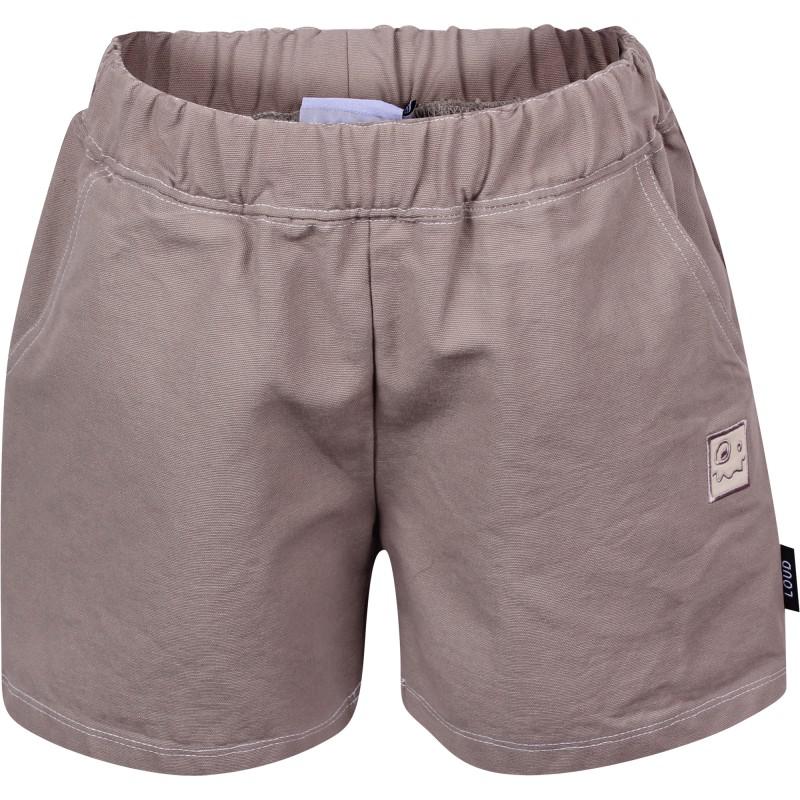Loud Apparel Logo cotton shorts in beige grey