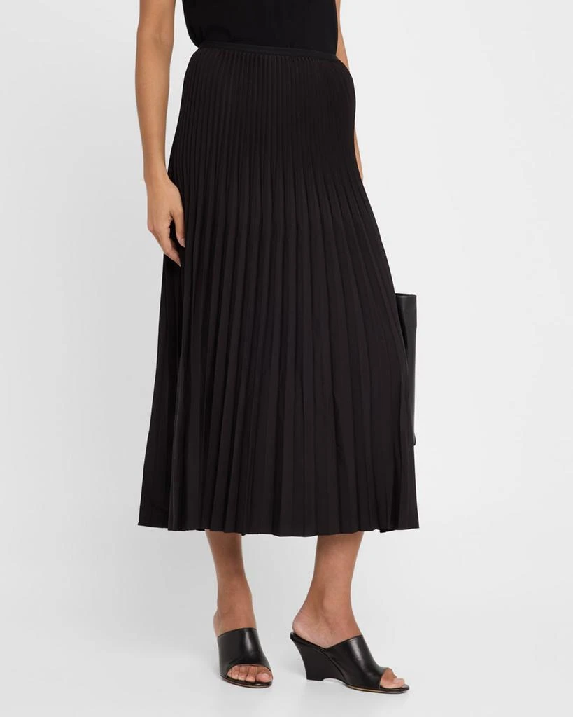 Eileen Fisher Petite Pleated Wool-Silk Midi Skirt 4