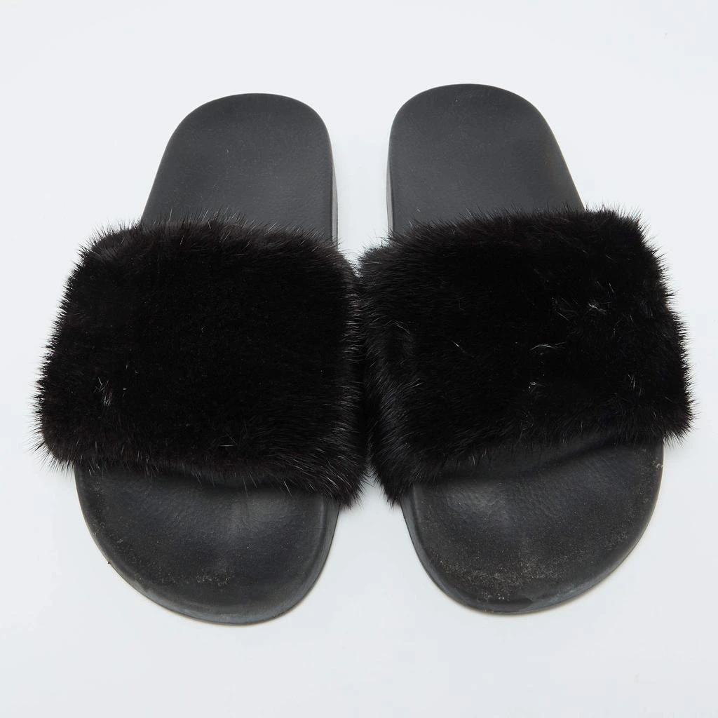 Givenchy Givenchy Black Mink Fur Flat Slides Size 41 3