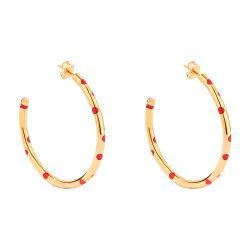 AURELIE BIDERMANN Coral Positano hoop earrings 1