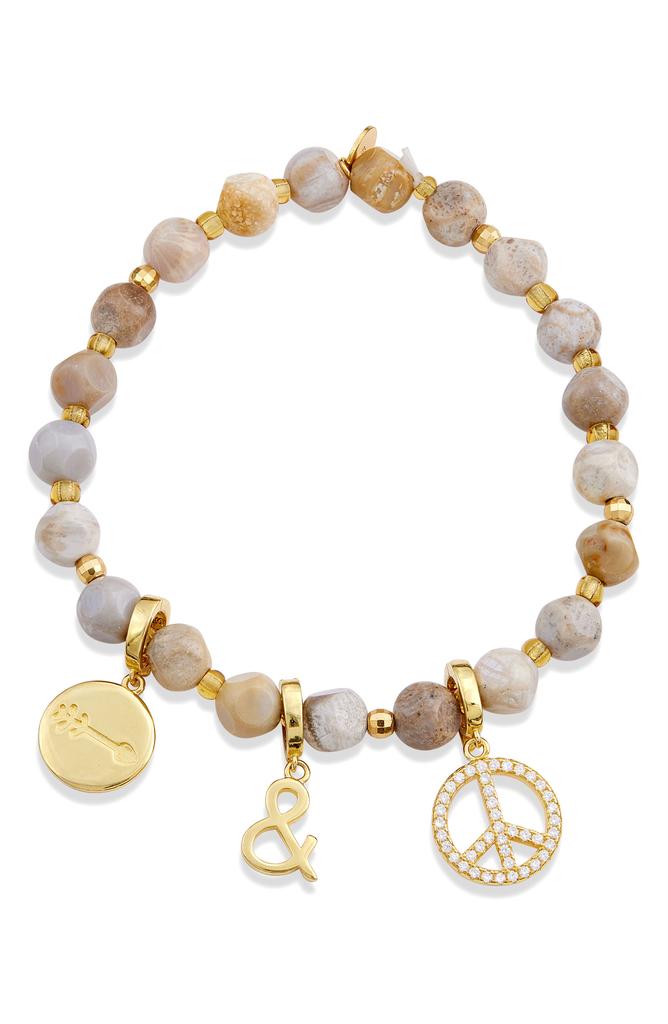 Savvy Cie Jewels Beaded Stretch Pendant Bracelet