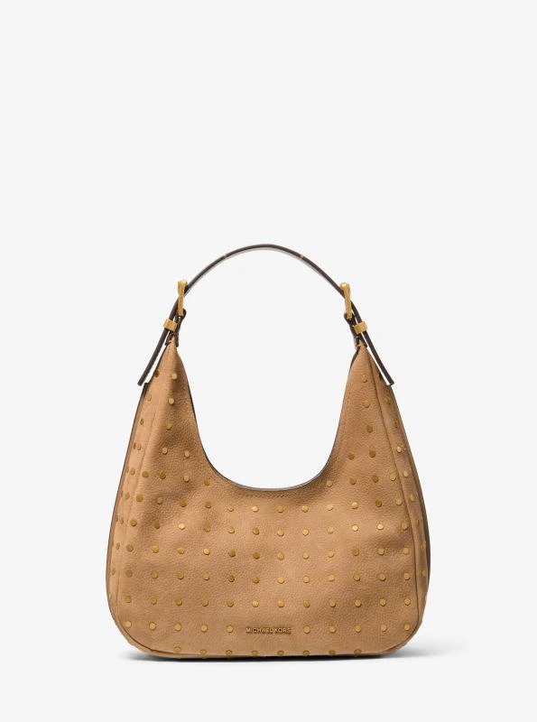 Michael Kors Nolita Small Studded Pebbled Nubuck Hobo Shoulder Bag 1
