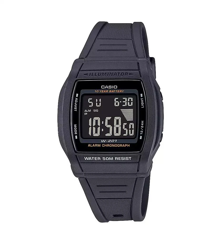 Casio Men's Digital Quartz Gray Resin Watch 36mm, W201-1BV 1