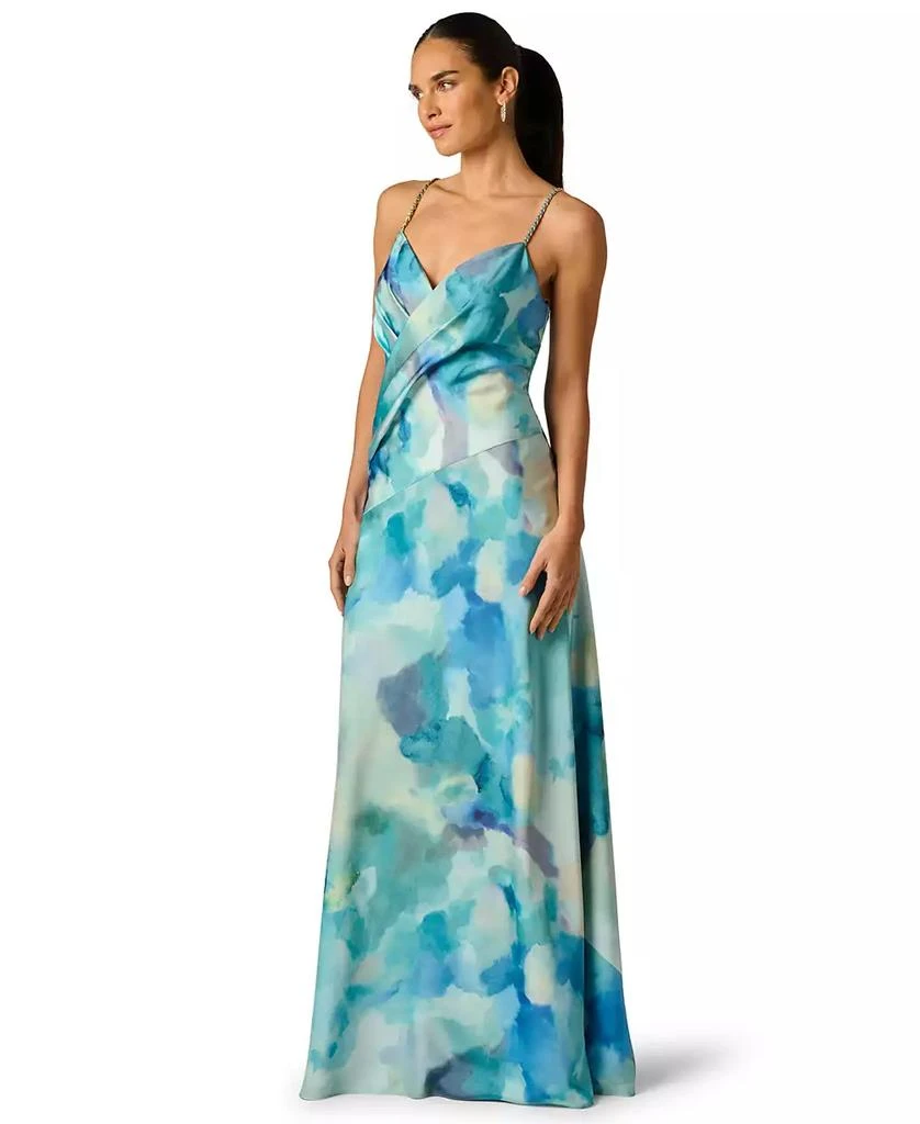 Adrianna Women
s Printed V-Neck Ball Gown
