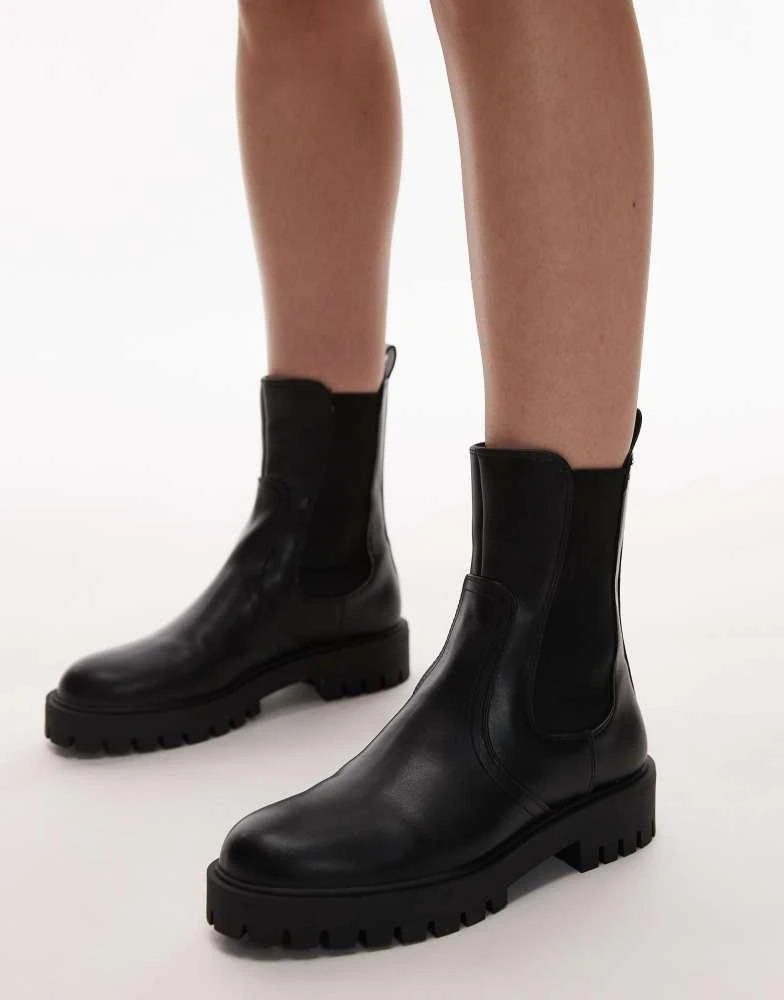 Mango Mango chunky ankle boot in black 1