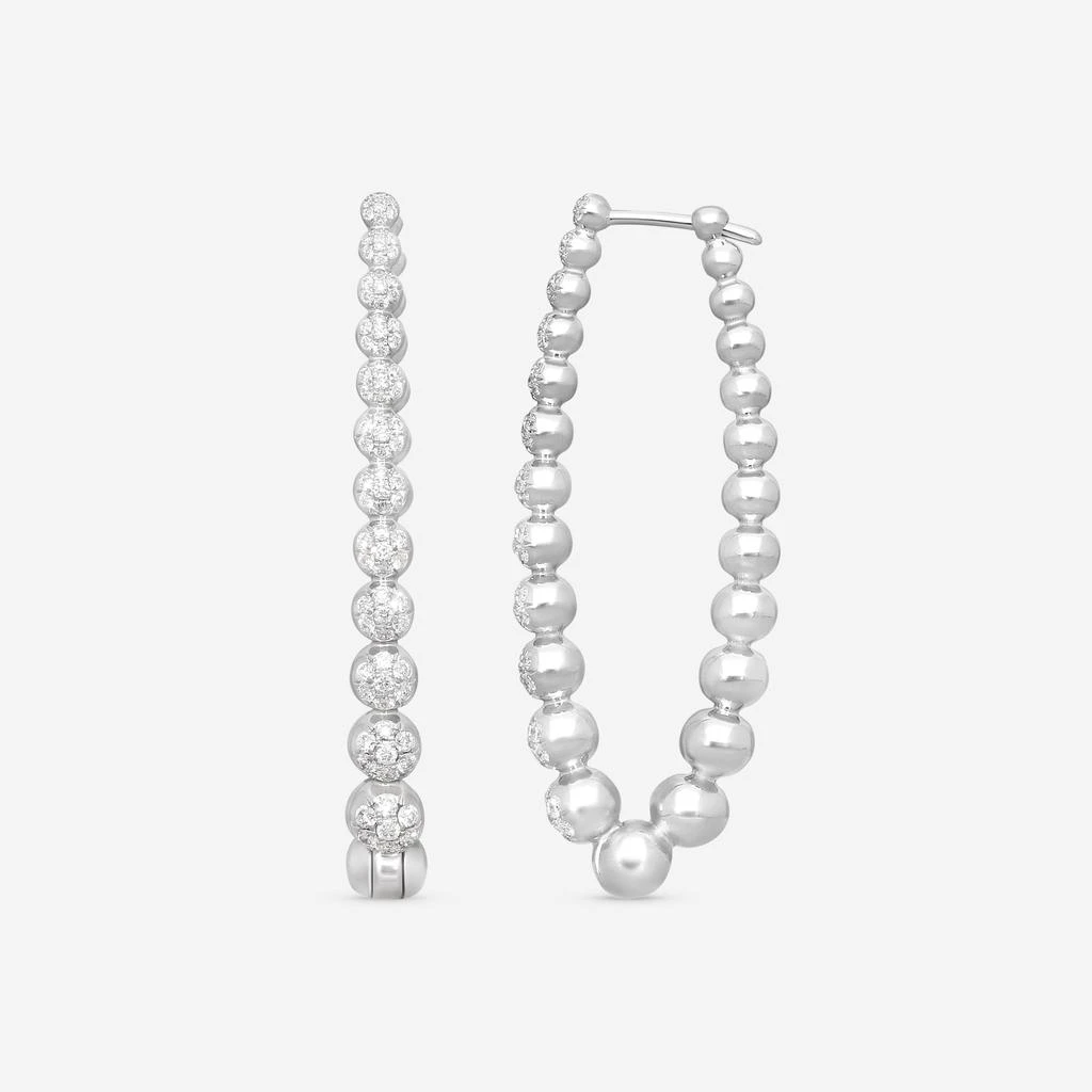 Mémoire Mémoire Golden Bubbles 18K White Gold Diamond Oval Earrings MGBMOE-0120TW-copy 3