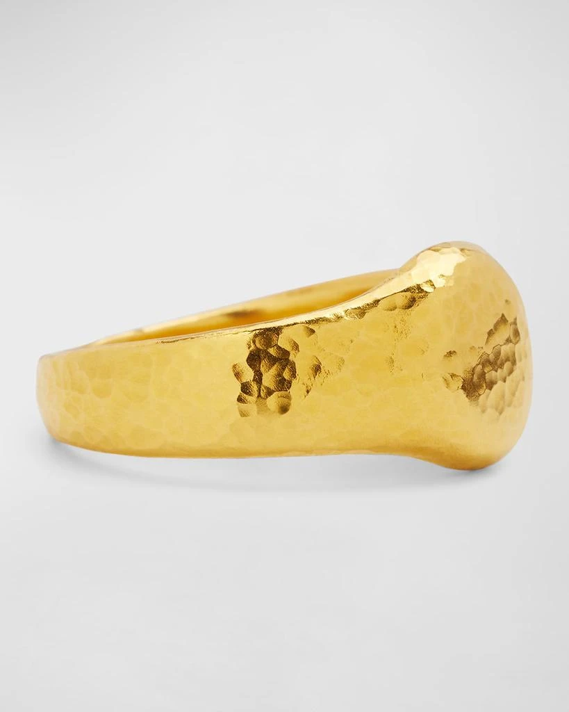 Gurhan Men's Hammered 22K Yellow Gold Signet Ring 4