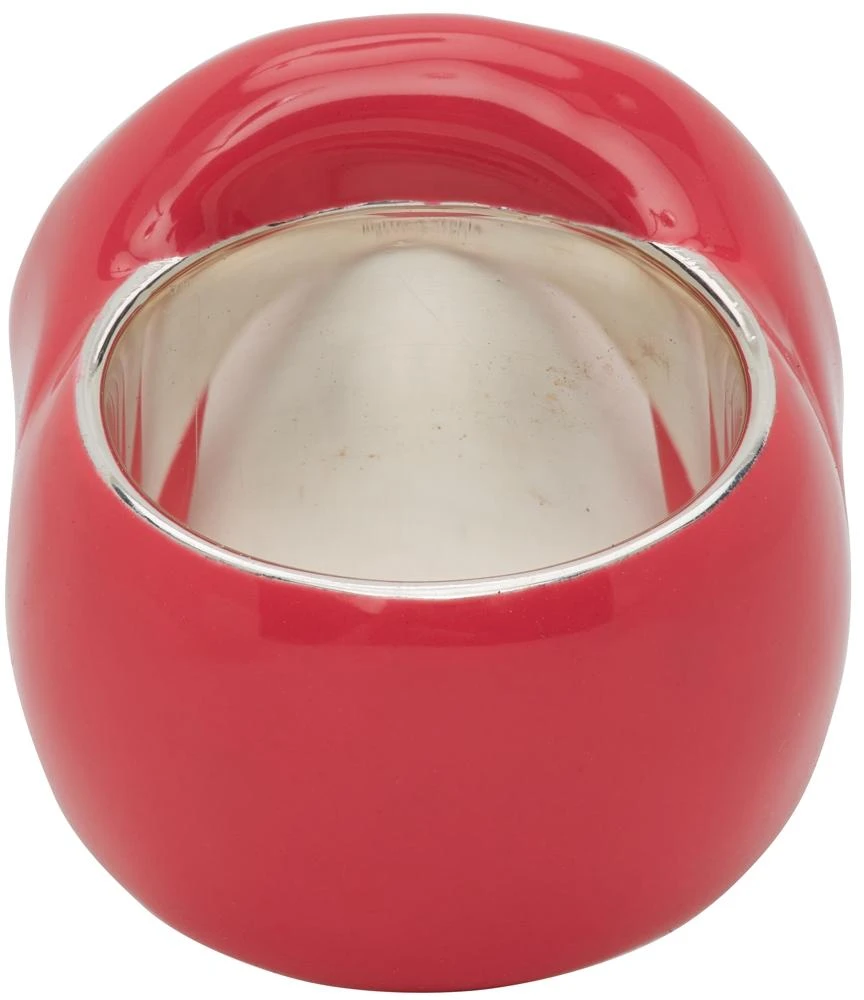 Bottega Veneta Pink Enamel Stamp Ring 4
