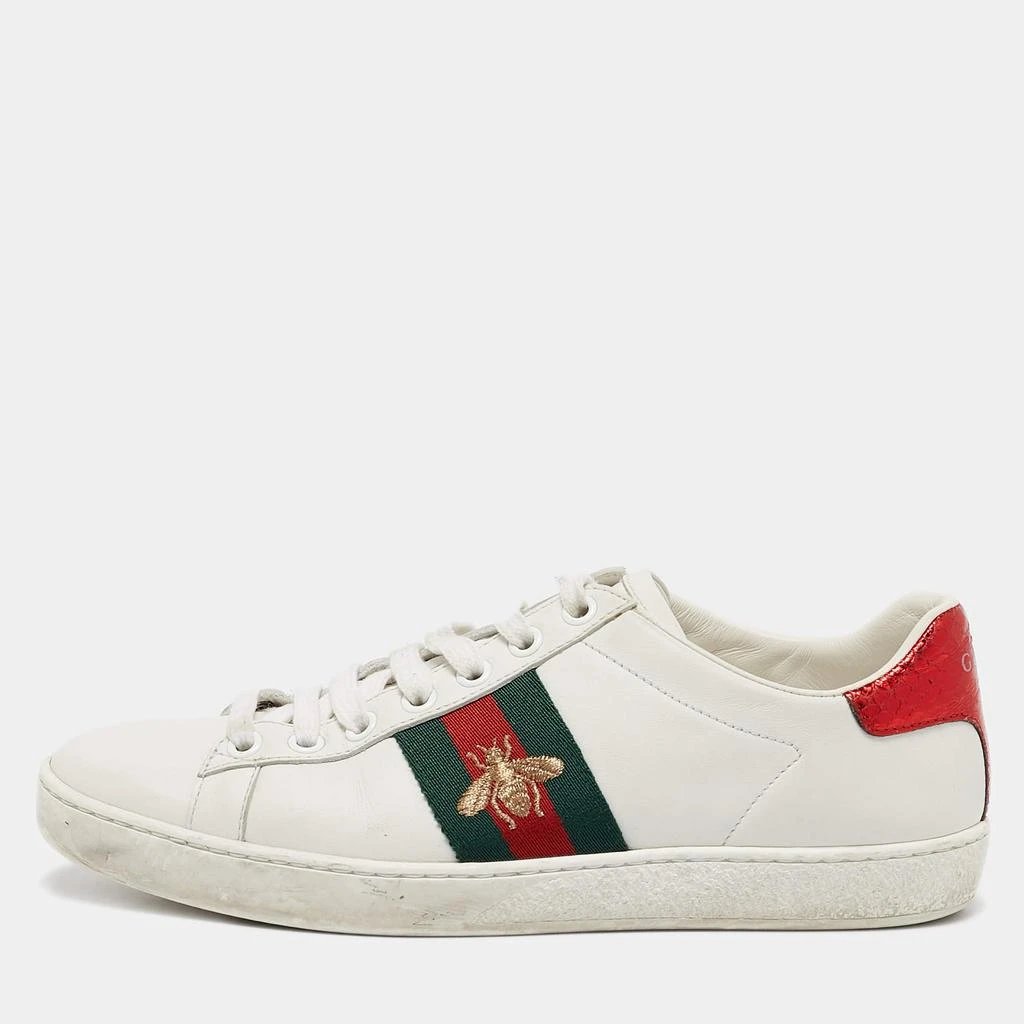 Gucci Gucci White Leather Ace Bee Embroidered Low Top Sneakers Size 36 1