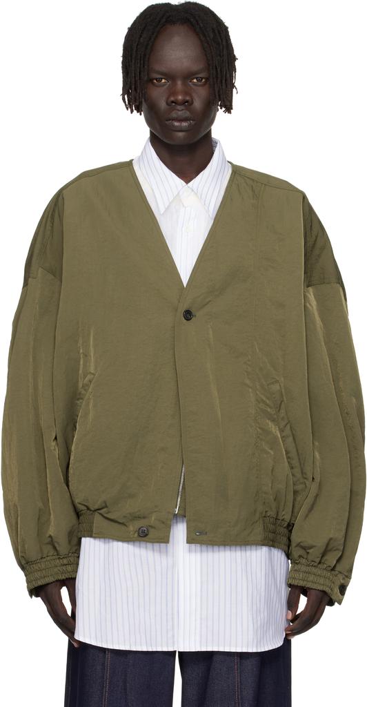 Khaki Nylon Bomber Jacket – On Sale Now with Up to 65% Off