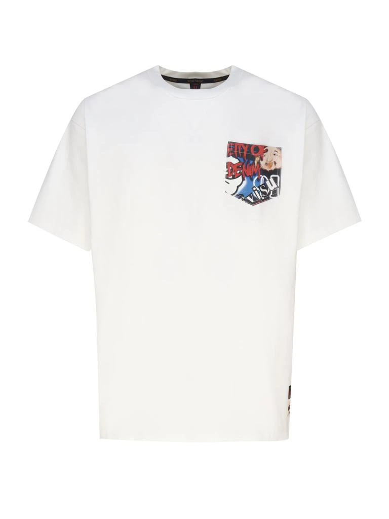 Evisu Cotton T-shirt With Decorated Pocket 1