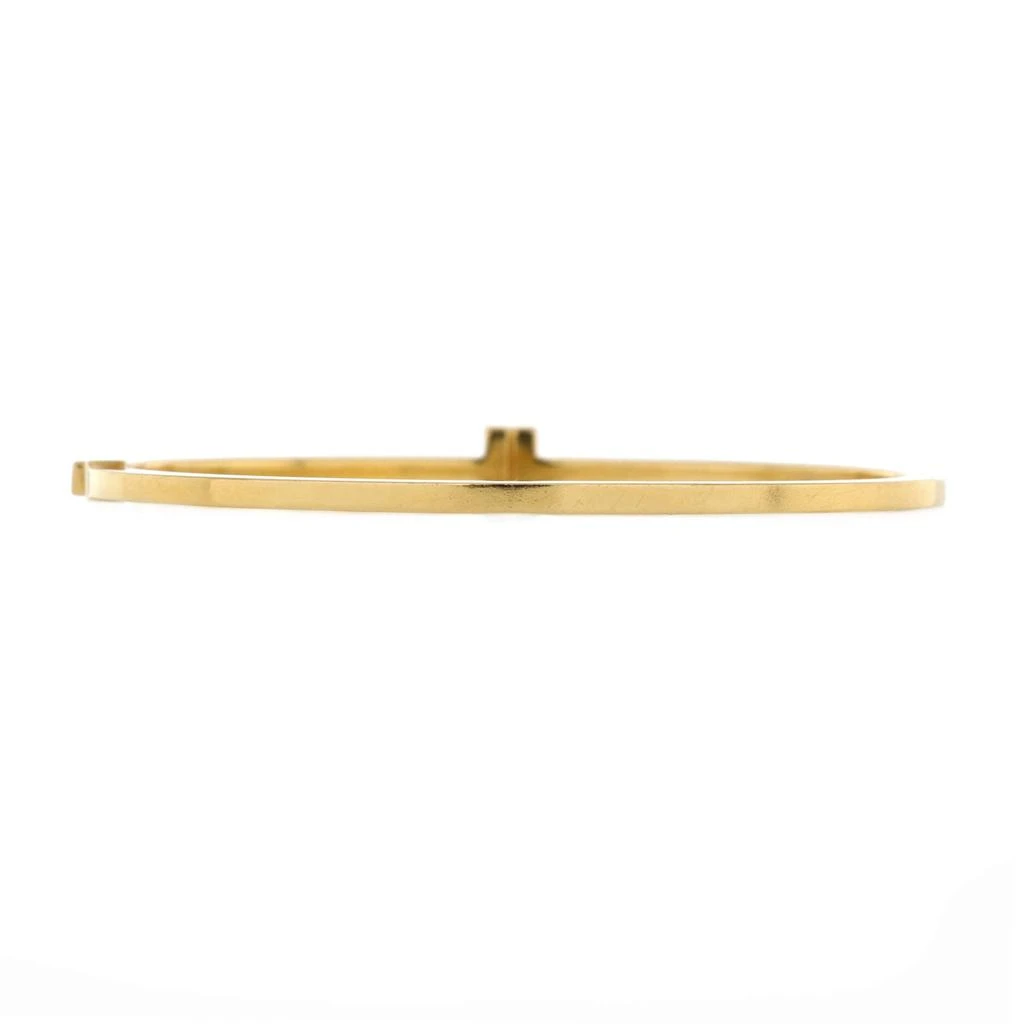 Tiffany & Co. T Hinged Wire Bangle Bracelet 18K Yellow Gold with Diamonds 2