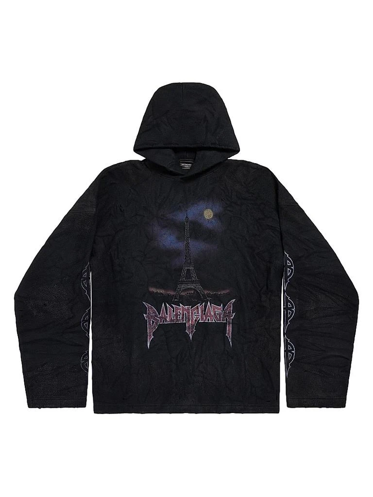 Balenciaga Paris Moon Crinkled Large Fit Hoodie 1