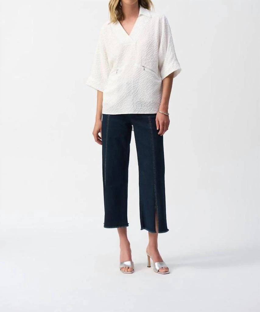 JOSEPH RIBKOFF Joseph Ribkoff - Culotte Jeans with Embellished Front Seam 3