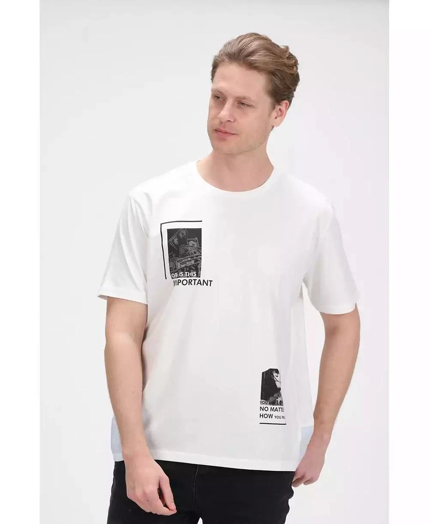 RON TOMSON Men's Modern Print Fitted Important T-shirt 5