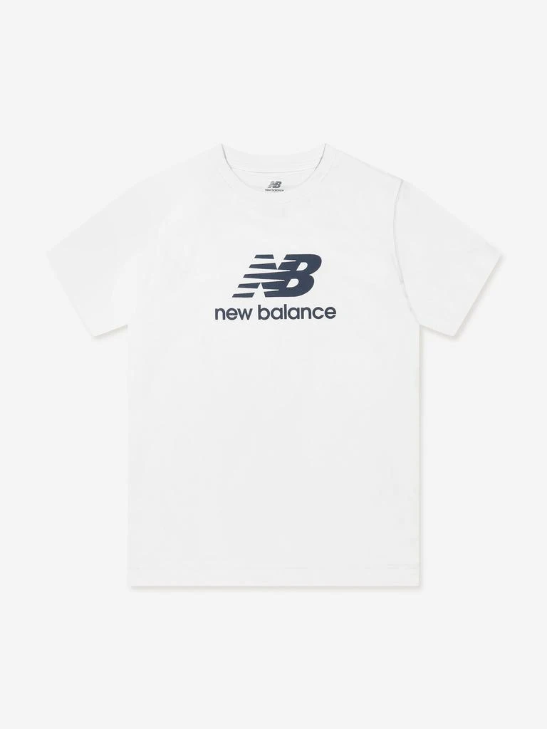 New Balance New Balance Boys Stacked Logo T-Shirt and Shorts Set in White 3