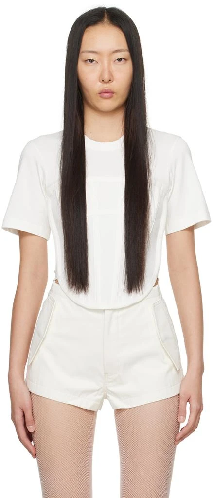 Dion Lee White Corset T-Shirt 1