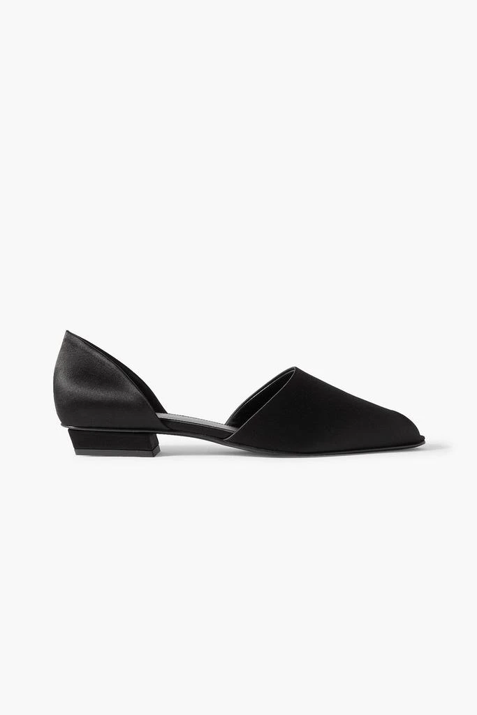 Totême The Peep-Toe satin point-toe flats 1