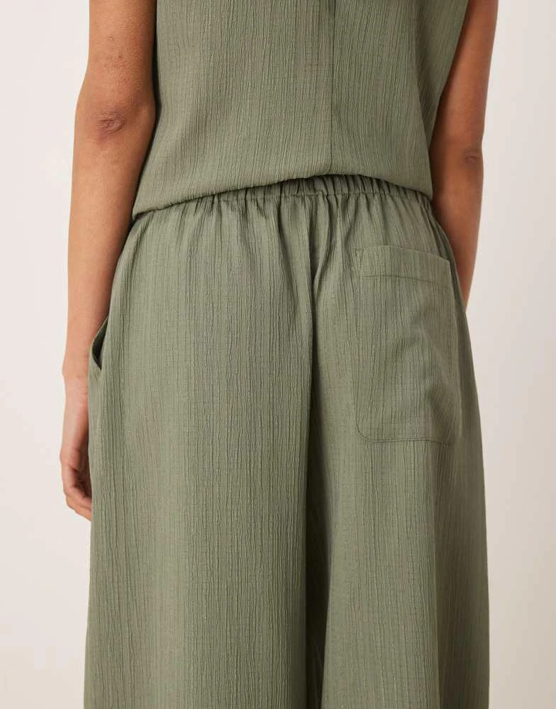 ASOS ASOS DESIGN crinkle palazzo trousers co-ord in olive 4