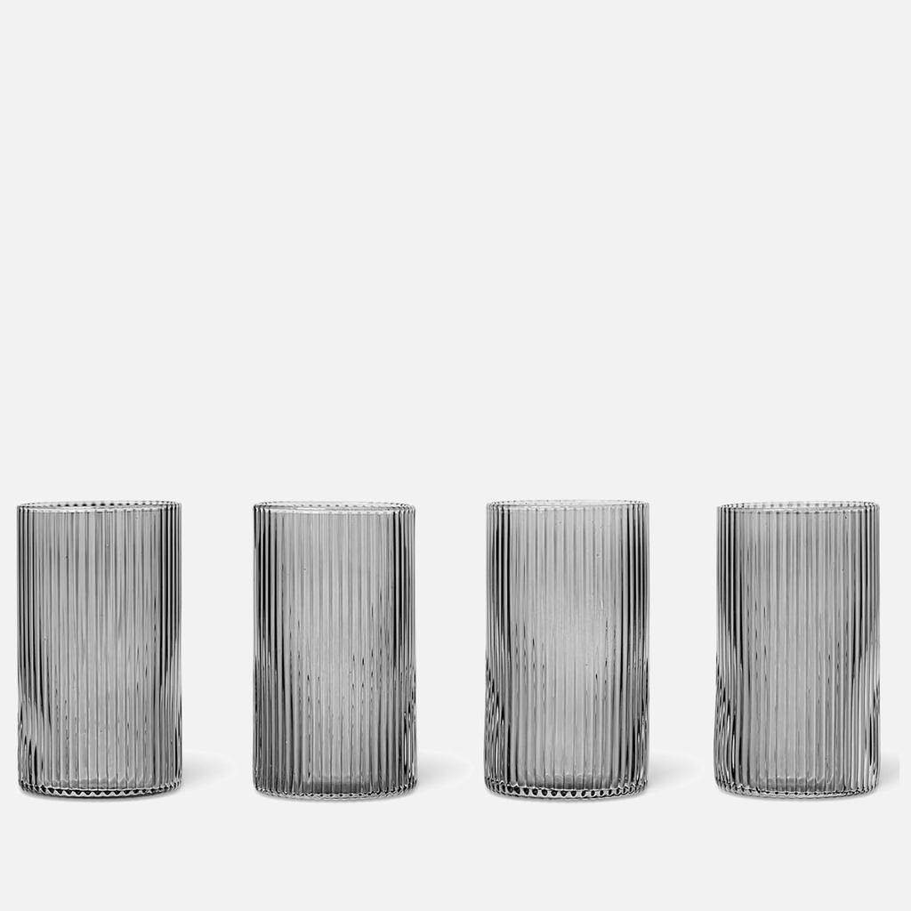 Ferm Living Ferm Living Ripple Verrines - Set of 4 - Smoked Grey