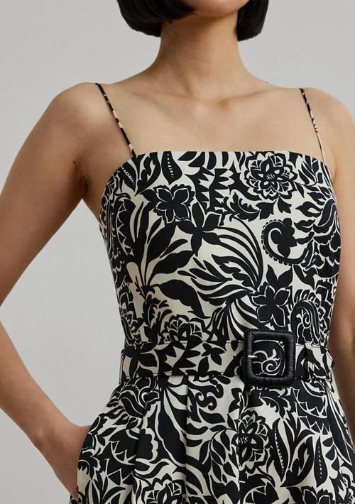 Ralph Lauren Ralph Lauren Women S Floral Belted Faille Cocktail Dress 3