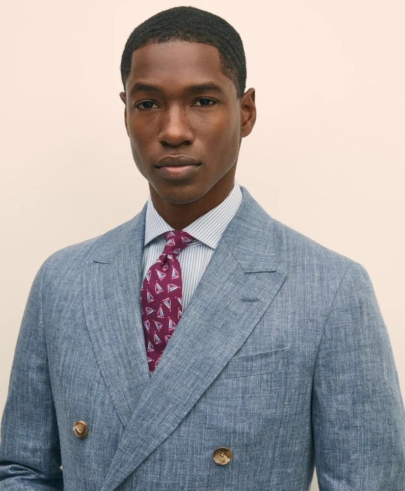 Brooks Brothers Classic Fit Herringbone Linen Suit Jacket 3