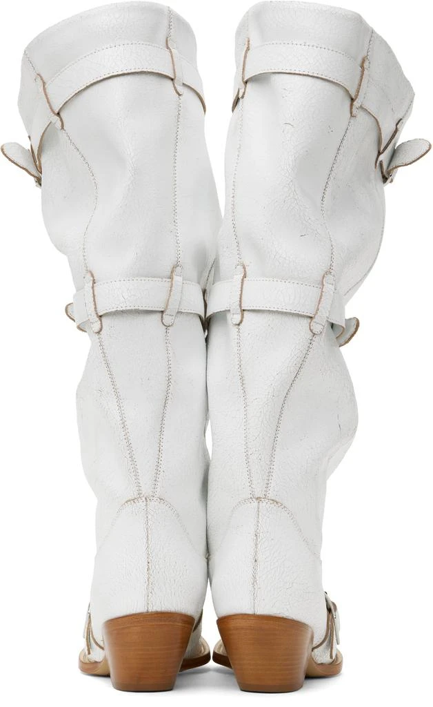 R13 White Buckled-Up Slouch Cowboy Boots 2