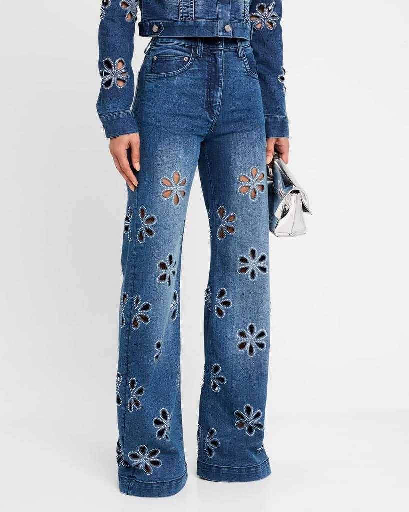 Ramy Brook Zora Embellished Floral Cutout Jeans 4