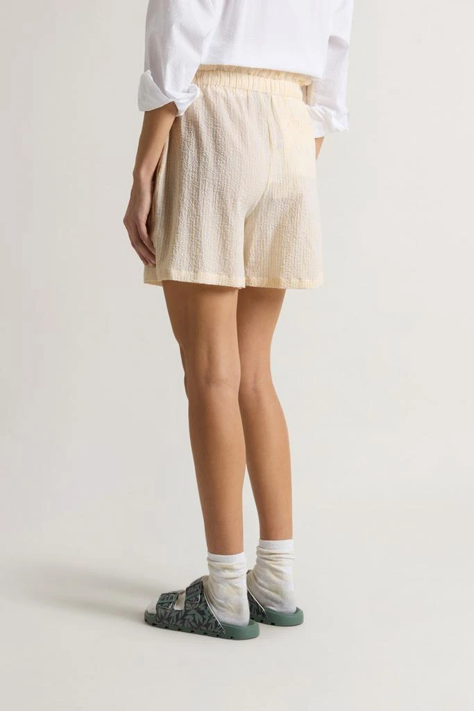 Woolrich Seersucker Cotton Shorts - Women - Yellow 3