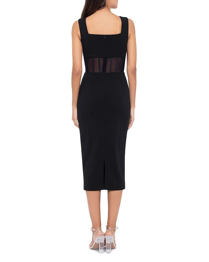 AQUA Bustier Mesh Panel Sheath Dress - Exclusive 3