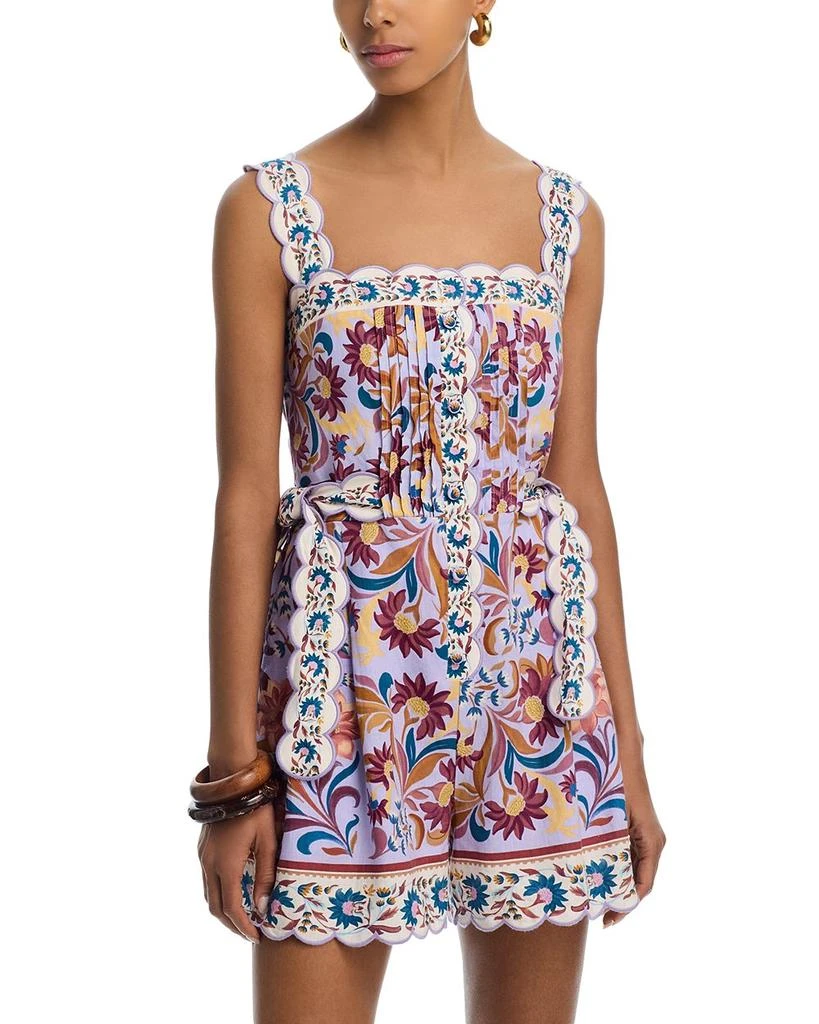 Farm Rio Flower Tiles Lilac Romper 1