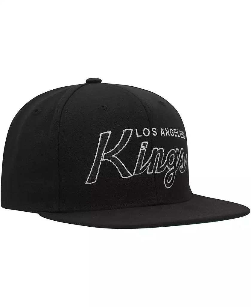 Mitchell & Ness Men's Black Los Angeles Kings Core Team Script 2.0 Snapback Hat 3